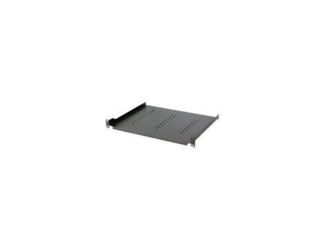 Półka 1U 305mm rack 19, 2 pkt mocowania, perforowana czarna