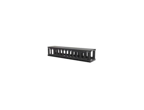 Organizer kabli 2U do szaf rack 19 z pokrywą, czarny