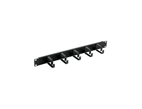 Uchwyt organizer kabli 1U do szafy Rack 19 Cali 5 Pierścieni I-CASE CABLE-BK5
