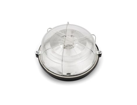 Oprawa LOFT- SAUNA-7061N, E27, 100W, czarna-bakelit, klosz przeźroczysty-szkło, IP54, siatka metalowa A2810CZ