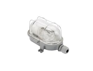 Oprawa LOFT OVAL-7040G, E27, 100W, szara-żeliwo, klosz przeźroczysty-szkło, IP54, siatka metalowa A1180