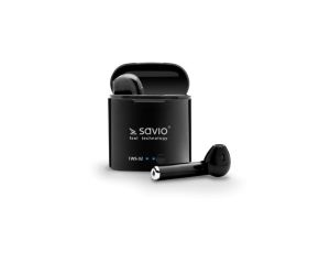 Słuchawki bezprzewodowe SAVIO TWS-02 (douszne bezprzewodowe, Bluetooth z wbudowanym mikrofonem kolor czarny
