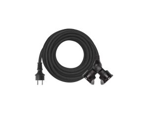Przedłużacz 2 gniazda 10m 3 15mm guma P0601