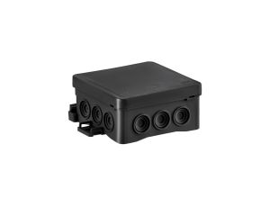 Puszka naścienna 85x40x85 mm z dławnicą zintegrowaną samozatrzaskowa, bezhalogenowa, seria FASTBOXiHOOK czarna IP54 NS6 35346107
