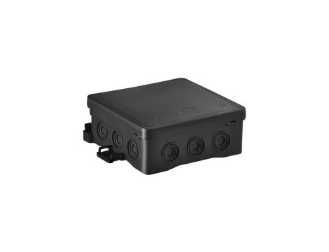 Puszka naścienna 75x40x75mm z dławnicą zintegrowaną samozatrzaskowa, bezhalogenowa, seria FASTBOXiHOOK czarna IP54 NS5 35360107