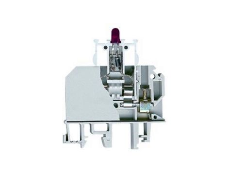 Złączka szynowa gwint. z bezp. i diodą 12V DC 2,5 mm2 TS35 1 tor ZUB1-2.5D(12V) 13202972
