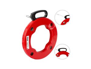 Linka stalowa do przeciągania kabli 1,3x3mm 20m czerwona kaseta NEKU