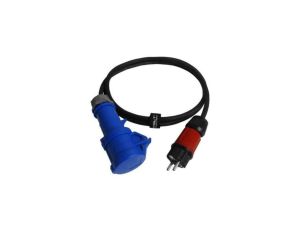 Kabel przejściowy 2m IP44 230V/16A z wtyczki 230V na gniazdo kempingowe przewód 3x1,5 Doktorvolt 6503