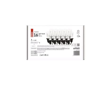Łańcuch Party 16x 1 LED przeźroczyste 3,6m zimna biel IP44 DCPW04