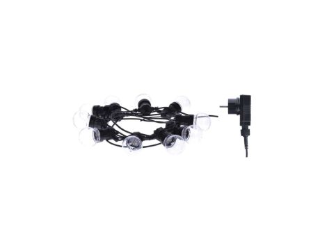 Łańcuch z żarówek 10x 5 LED, 2,25W przeźroczyste, 5m IP44 ciepła biała DCPW02