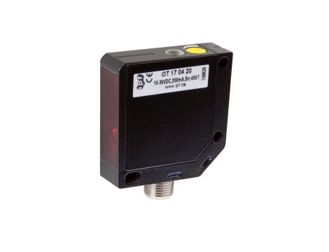 Czujnik optyczny odbiciowy 50x50x15mm Sn: 20-450mm 10-30VDC PNP Antykoincydencja złącze M12 4-PIN IP67 OT170420