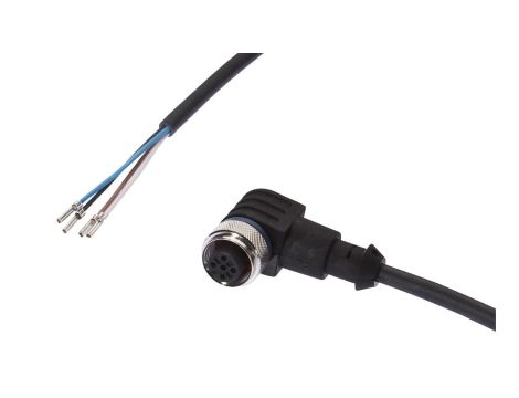 Złącze do samokonfekcjonowania M12 kątowe żeńskie druga końcówka niezarobiona 4-pinowe PUR 4x0.34mm 250V -30-90C IP67 VKA00321