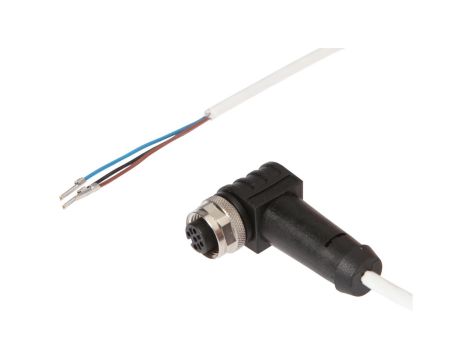 Złącze do samokonfekcjonowania M12 kątowa żeńskie druga końcówka niezarobiona 3-pinowe 5m PTFE 250V IP65 3x0.34mm VK50H021