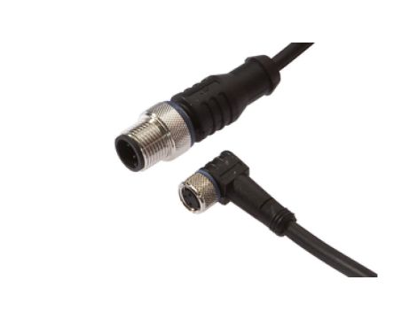 Złącze do samokonfekcjonowania M8 kątowe żeńskie 3-pinowe M12 męskie proste 3-pinowe 3x0,34mm PUR 60V IP67 VK150F80