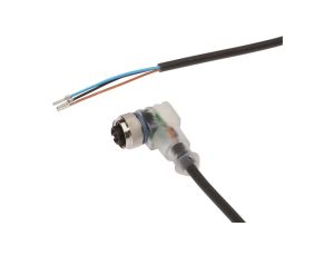 Złącze do samokonfekcjonowania M12 kątowe żeńskie druga końcówka niezarobiona 3-PINowe 10m PUR 4x0.34mm -30-90C LED IP67 VKA002