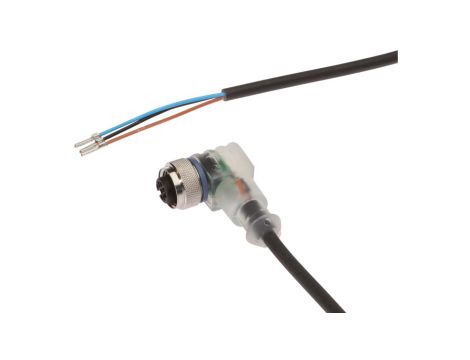 Złącze do samokonfekcjonowania M12 kątowe żeńskie druga końcówka niezarobiona 3-pinowe 10m PUR 4x0.34mm -30-90C LED IP67 VKA002