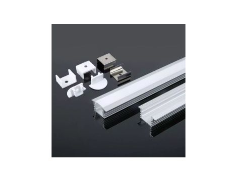 Profil wpuszczany aluminiowy Mleczny do taśm LED 2000x24,5x12,2mm 3357