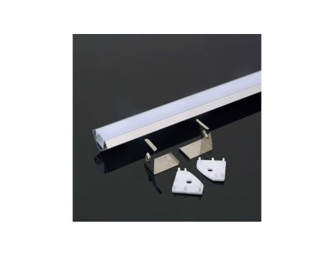 Profil kątowy aluminiowy Mleczny do taśm LED 2000x19x19mm 3356
