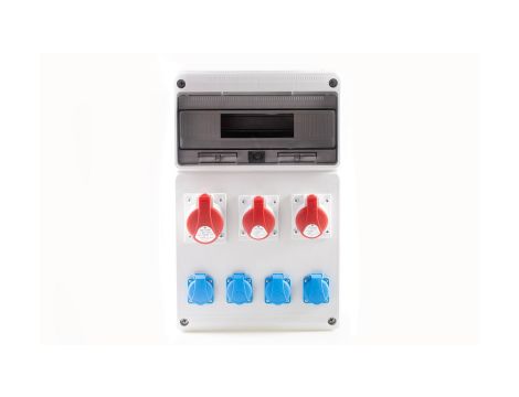 Rozdzielnica elektryczna natynkowa bez zabezpieczeń 1x32A/5p,2x16A/5p, 4x230V, BP6007-18/NT-S-BZ