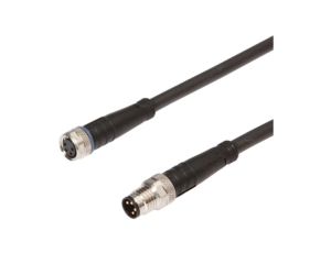 Złącze kablowe M8 żeńskie 4-stykowe proste M8 męskie 4-stykowe proste PUR 1m VK100F75