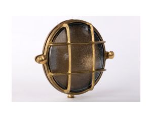 Oprawa mosiężna BULAJ MAŁY A66, E14, 40W, klosz przeźroczysty-szkło, IP64, siatka mosiężna A66