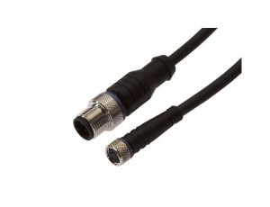 Złącze kablowe M8 żeńskie 4-PINowe proste M12 męskie 4-PINowe proste 3x0,34mm 60V IP67 0,3m VK030F85