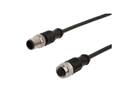 Złącze kablowe M12 żeńskie 4-pinowe proste M12 męskie 4-pinowe proste 4x0,34mm 30V -30-90stC IP67 0,3m VK03E210