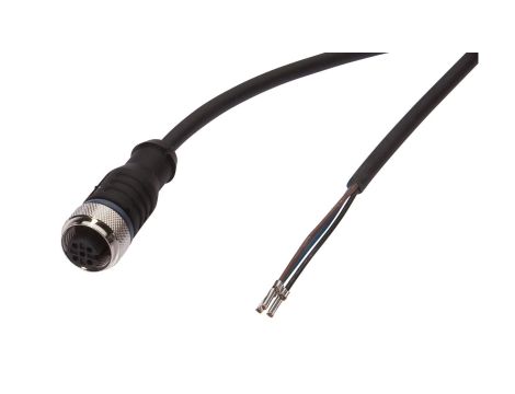 Złącze kablowe M12 żeńskie proste 3-pinowe druga końcówka niezarobiona 3x0,34mm 10m PUR 250V -30-90 stC VKA00025