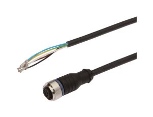 Złącze kablowe M12 żeńskie 5-PINowe proste wolny koniec niezarobiony 5x0,34mm fi5,4mm 60V 90stC 2m IP67 VK200625