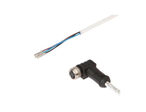 Złącze kablowe M8 żeńskie 3-pinowe proste wolny koniec niezarobiony 3x0,34mm fi3,8mm 60V 150stC 2m IP65 VK20H071