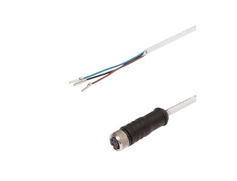 Złącze kablowe M8 żeńskie 3-pinowe proste wolny koniec niezarobiony 3x0,34mm fi3,8mm 60V 150stC 2m IP65 VK20H075