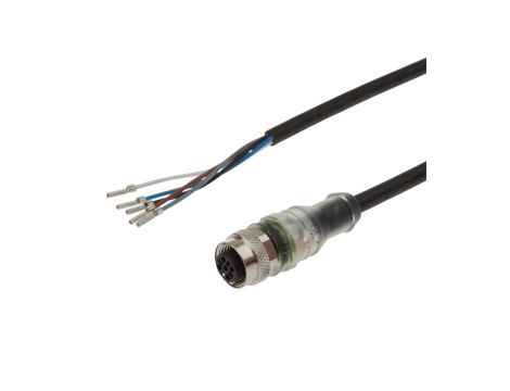 Złącze kablowe M12 żeńskie proste 5-pinowe druga końcówka niezarobiona 5x0,34mm 5m PUR 30V -30-90 stC IP67 VK500825