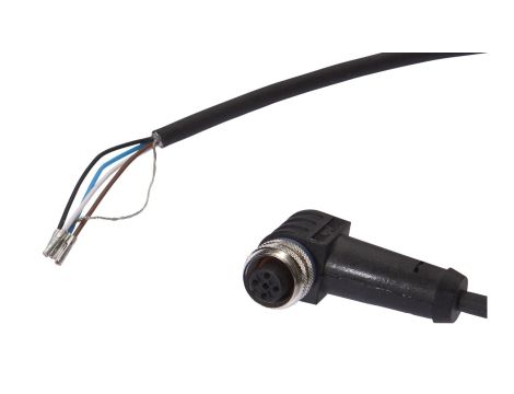 Złącze kablowe M12 żeńskie kątowe 4-pinowe druga końcówka niezarobiona 4x0,34mm 10m PUR 250V 90 stC VKA05321