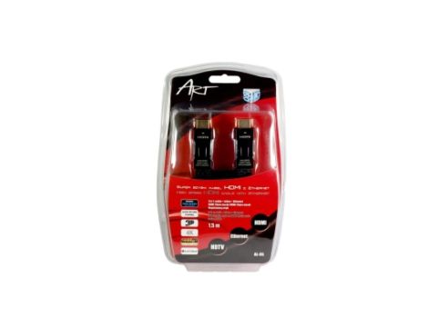 KABEL HDMI 1.4 M/M HQ pozłacany 1,5m ETHERNET 3D kątowy AL-05 ART