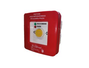 Przycisk ppoż. p/t 2 tory prądowe 12A R-Z samoczynny diody czerw/ziel 230V AC/230V AC PPWPp-1s A/4 904550