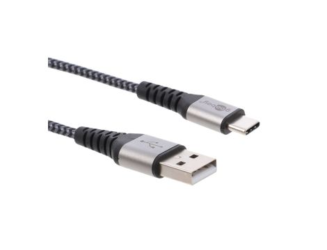 Kabel USB-C ™ do USB-A tekstylny z wtyczkami metalowymi 1 m 49296