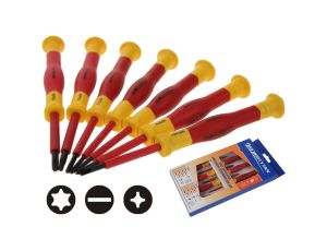 Zestaw wkrętaków precyzyjnych / Wkrętaki izolowane 1000V / Wkrętaki dla instalatorów 7 SZTUK - 1KV / E32207