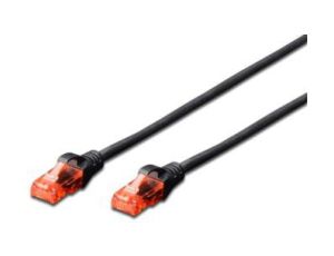 Kabel krosowy (patch cord) RJ45-RJ45 kat.6 U/UTP AWG 26/7 PVC 10m czarny DK-1612-100/BL