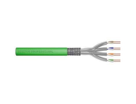 Kabel teleinformatyczny S/FTP kat.8.2 4x2xAWG22 LSOH drut zielony Dca DK-1843-VH-05 /50m/