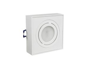 Punktowa oprawa sufitowa Maclean, dla źródeł światła MR16/GU10, kolor biały, 94x94x32mm, kwadratowa, alu, MCE464 W