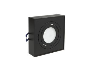 Punktowa oprawa sufitowa Maclean, dla źródeł światła MR16/GU10, kolor czarny, 94x94x32mm, kwadratowa, alu, MCE464 B