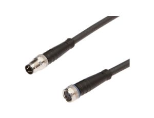 Złącze do samokonfekcjonowania M8 kątowe żeńskie 4pin M8 męskie proste 4pin 3x0,34mm z kablem 1,5m PUR IP67 VK150F75