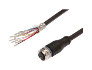 Złącze kablowe M12 żeńskie proste 12-PINowe druga końcówka niezarobiona 12x0,14mm z kablem 5m PUR 250V -30-90 stC IP67 VK505C25