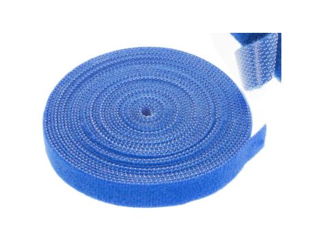 Taśma rzepowa 10mm 5m niebieska Back to Back NEKU