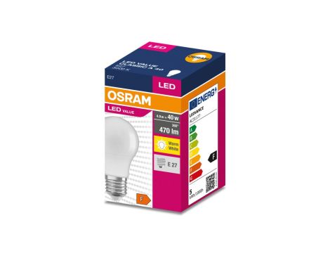 Żarówka LED VALUE CLASSIC A 40 E27 4,9W 470lm 3000K 830 FR non-dim 4058075628823