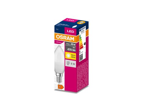 Żarówka LED VALUE CLASSIC B 40 E14 4,9W 470lm 3000K 830 FR non-dim 4058075628038