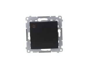 Simon 54 Przycisk światło” (moduł) 10AX 250V szybkozłącza, czarny mat DS1.01/49