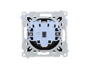 Simon 54 Gniazdo Schuko z przesłonami (moduł) 16A 250V szybkozłącza, czarny mat DGSz1CZ.01/49