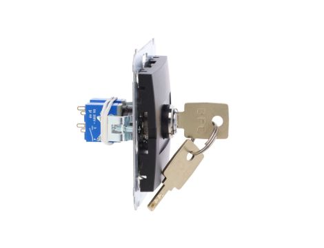 Simon 54 Łącznik na kluczyk rolet. 1-bieg.(moduł) 3 poz. I-0-II 2 styki NO 5A 250 wyj. klucza w każdej poz.czarny mat DWZK.01/49