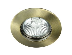 Oczko 50W/12V MR16 IP20 okrągłe stałe aluminiowe szczotkowany mosiądz DIO DSO2B-AB GXPL049